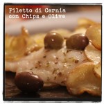 Filetto di Cernia con Chips di Patate e Olive